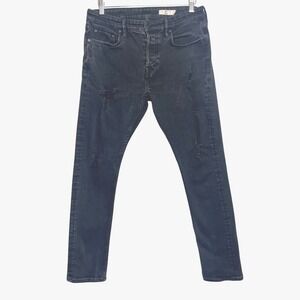 AllSaints Cigarette Damaged Grunge Jeans‎ Women's 32 Faded Black Distressed Slim